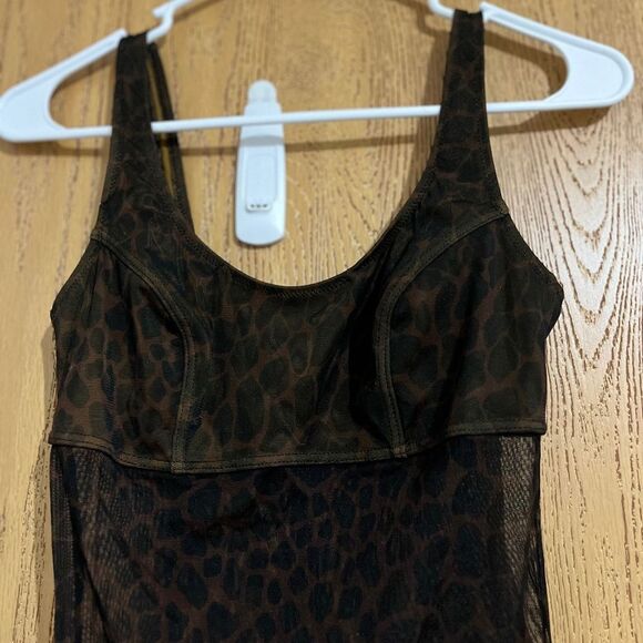 Sunflair Jutta Friemann Made in Germany Mesh Leopard Print 1-Piece Swimsuit Sz-S - Picture 2 of 6